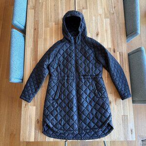 Athleta Whisper Featherless Parka Black L Tall